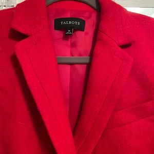 Talbots Red Wool Blazer Size 10.